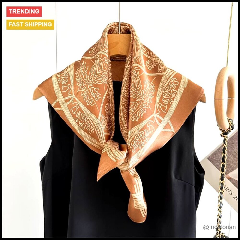Pure Mulberry Silk Square Scarf Elegant Versatile Fashion Accessory Gift - Picture 3 of 6